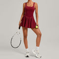 Vestido deportivo plisado sin espalda para mujer