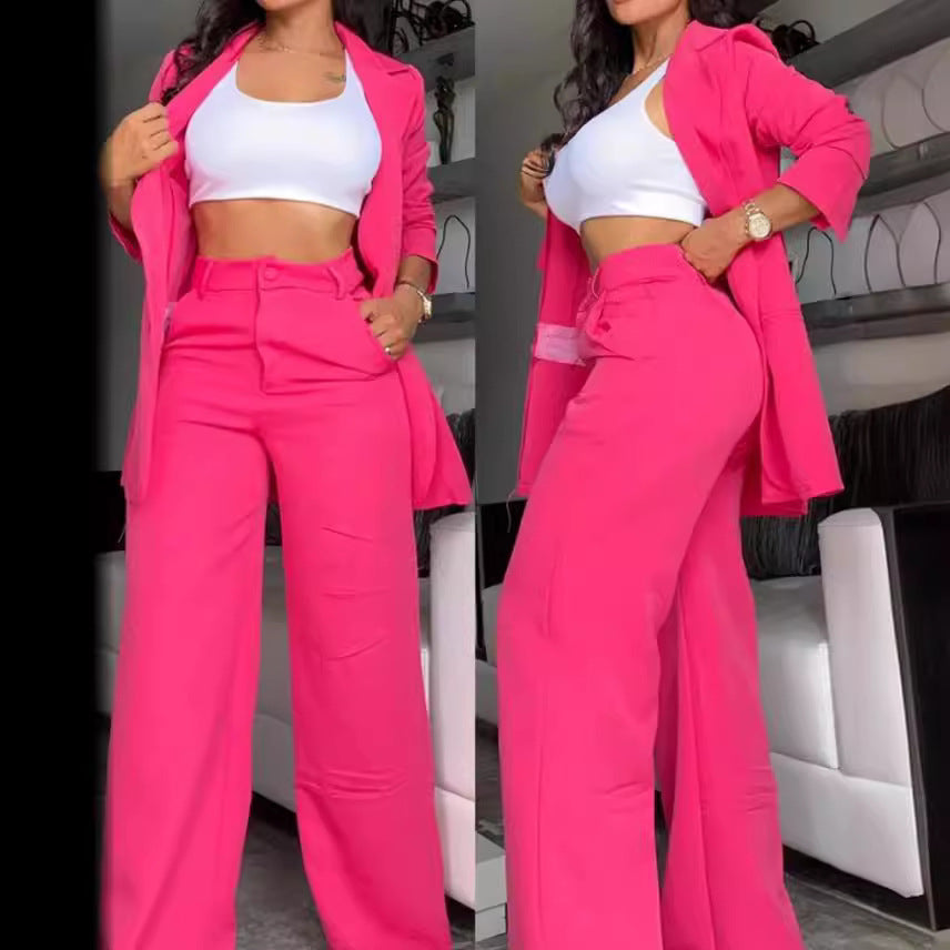 Womens Elegant Split Sleeve Lapel Suit Set