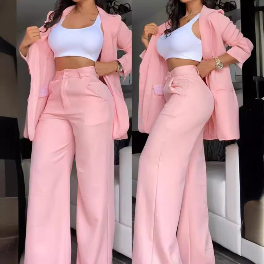 Womens Elegant Split Sleeve Lapel Suit Set