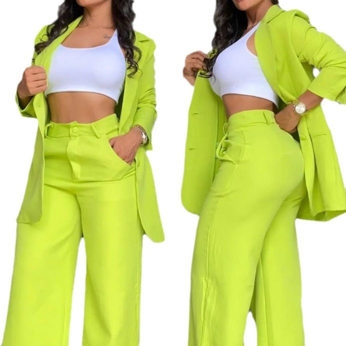 Womens Elegant Split Sleeve Lapel Suit Set