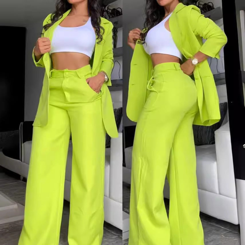 Womens Elegant Split Sleeve Lapel Suit Set