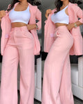 Womens Elegant Split Sleeve Lapel Suit Set