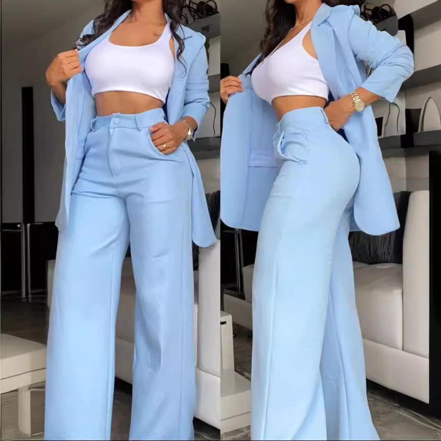 Womens Elegant Split Sleeve Lapel Suit Set